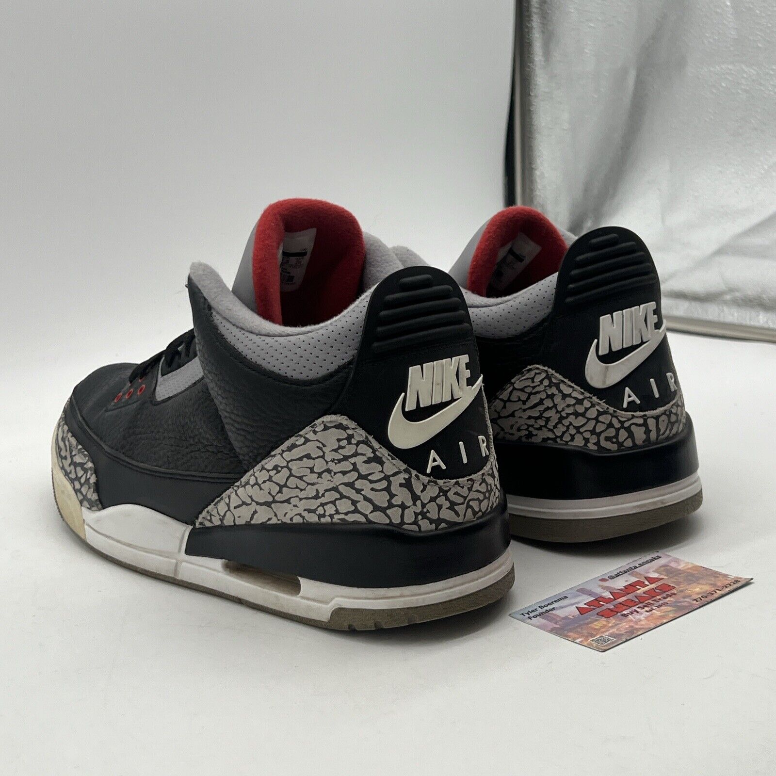 Size 13 - Jordan 3 Retro OG Mid Black Cement Grey Leather White (854262-001)