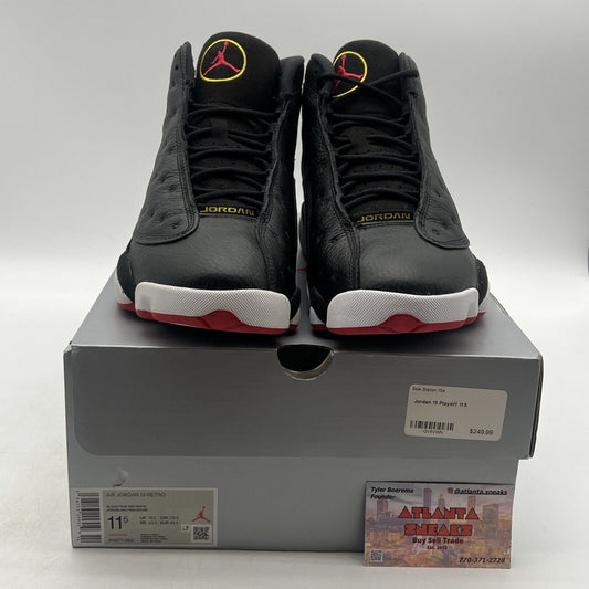 Size 11.5 - Jordan 13 Retro Mid Playoff Black White Leather (414571-062)