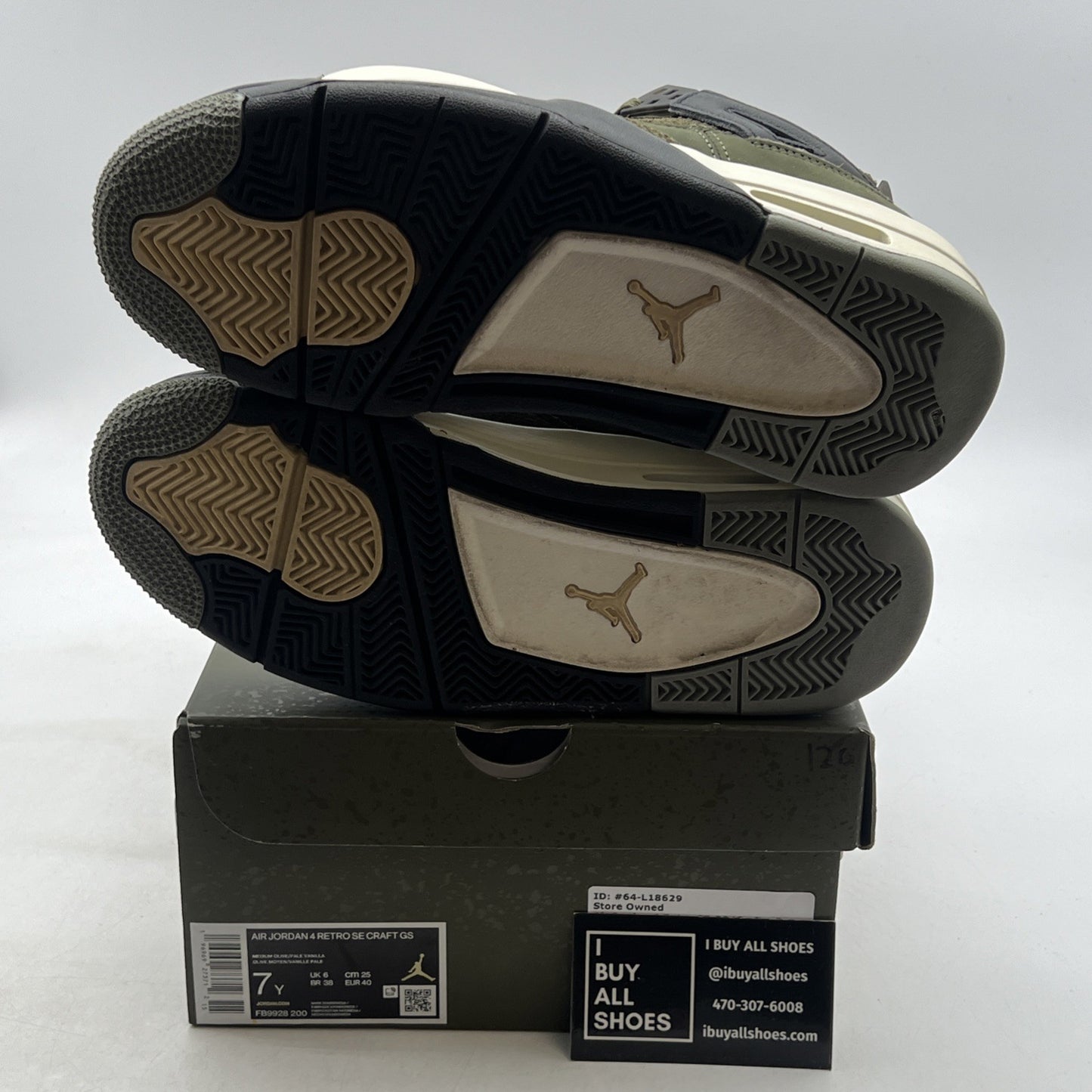 Size 7Y - Air Jordan 4 SE Retro Low Craft - Olive (FB9928-200)
