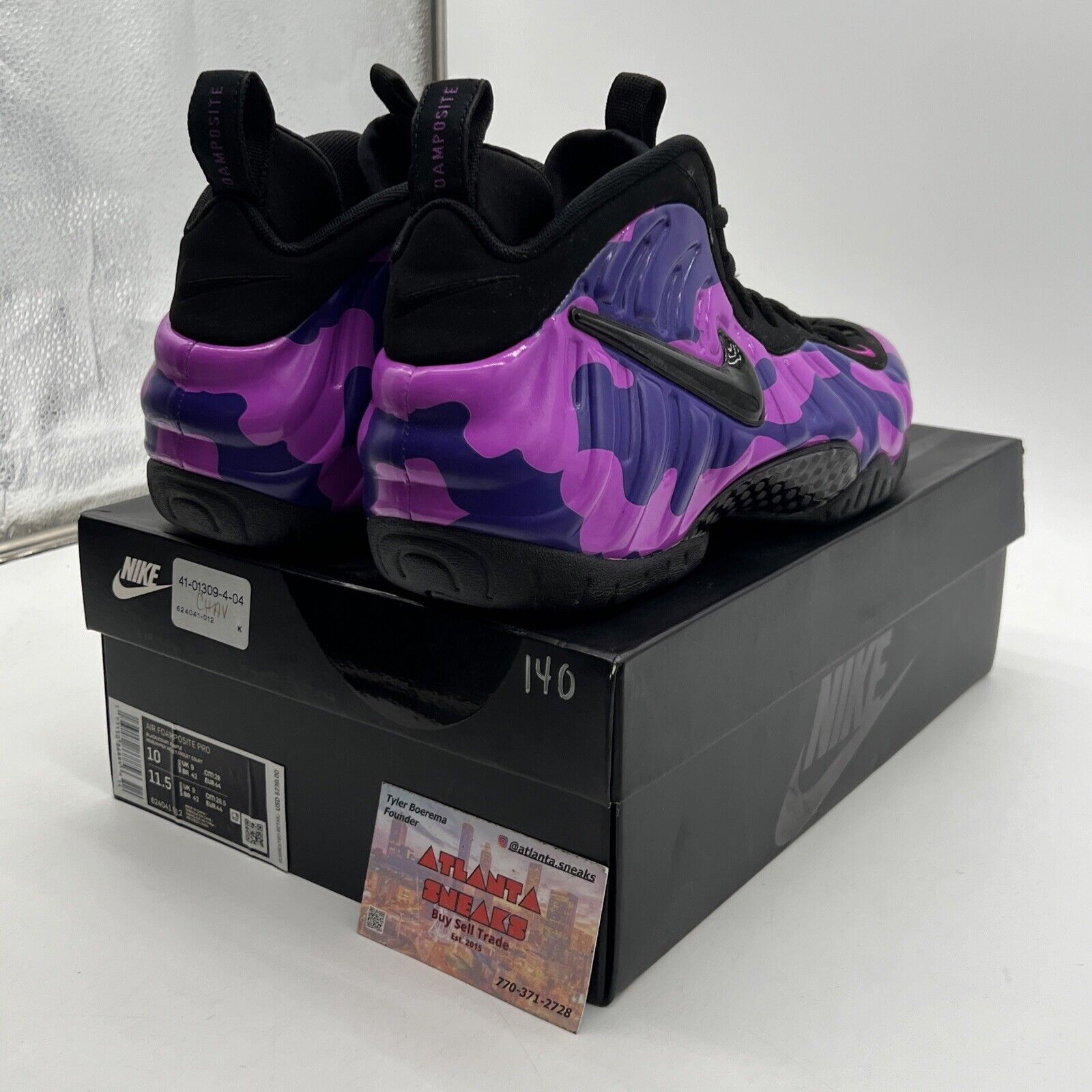 Size 10 - Nike Air Foamposite Pro Purple Camo Black Suede (624041-012)