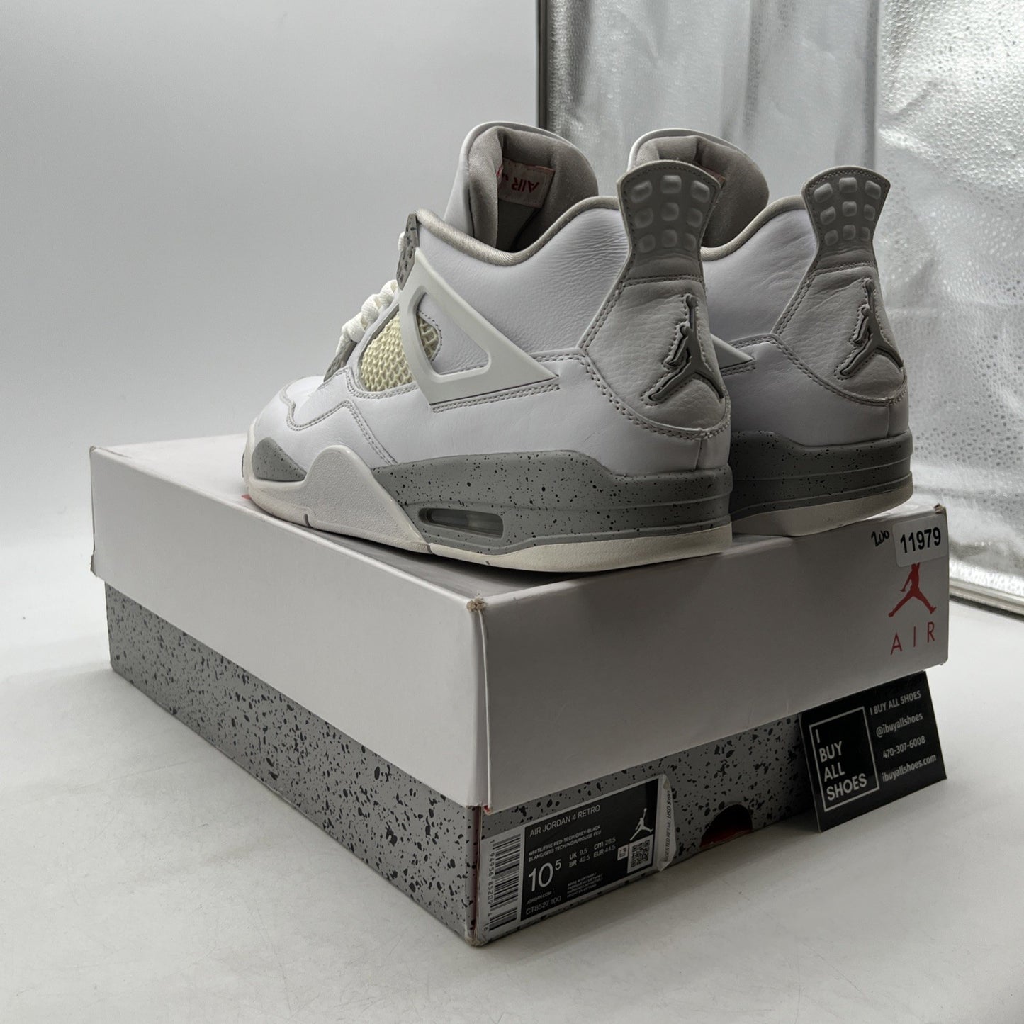 Size 10.5 - Air Jordan 4 Retro Mid White Oreo (CT8527-100)