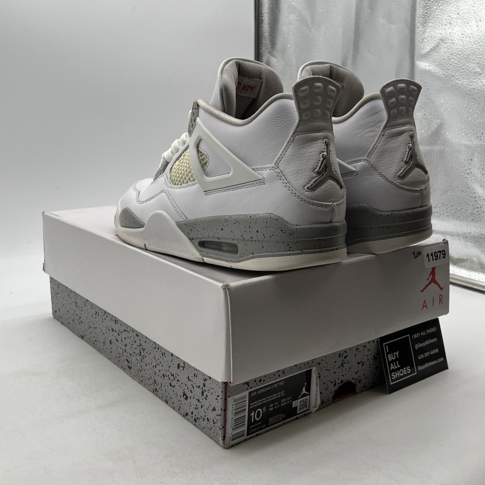 Size 10.5 - Air Jordan 4 Retro Mid White Oreo (CT8527-100)