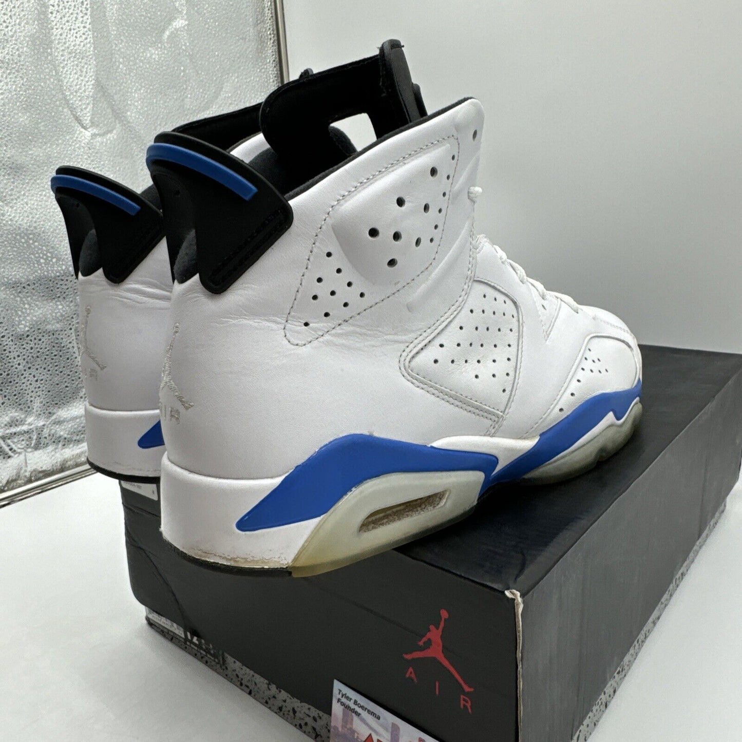 Size 12 - Jordan 6 Retro Sport Blue 2014 White Leather Icy Skills OG All Royal L