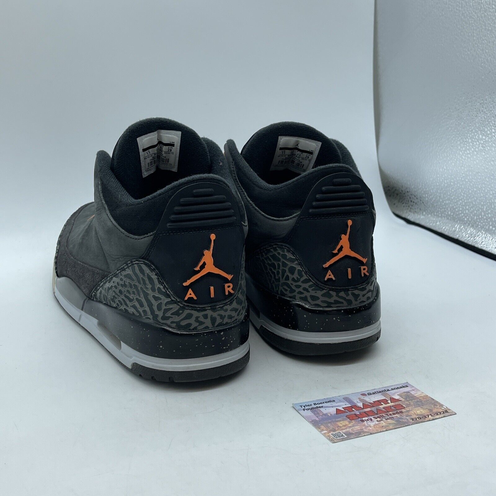 Size 11 - Air Jordan 3 Retro Fear Pack Black Orange Suede Leather (626967-040)