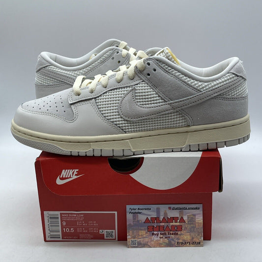 Size 9 - Nike Dunk Low Phantom Grey White Suede Leather (HF4297-001)