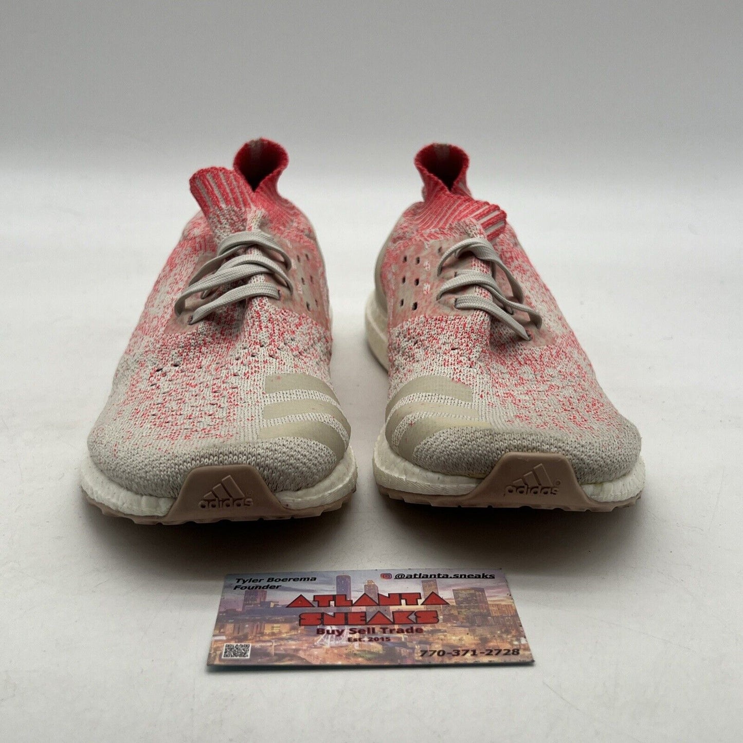 Size 9.5 - adidas UltraBoost Uncaged Raw White Shock Red W (B75863)