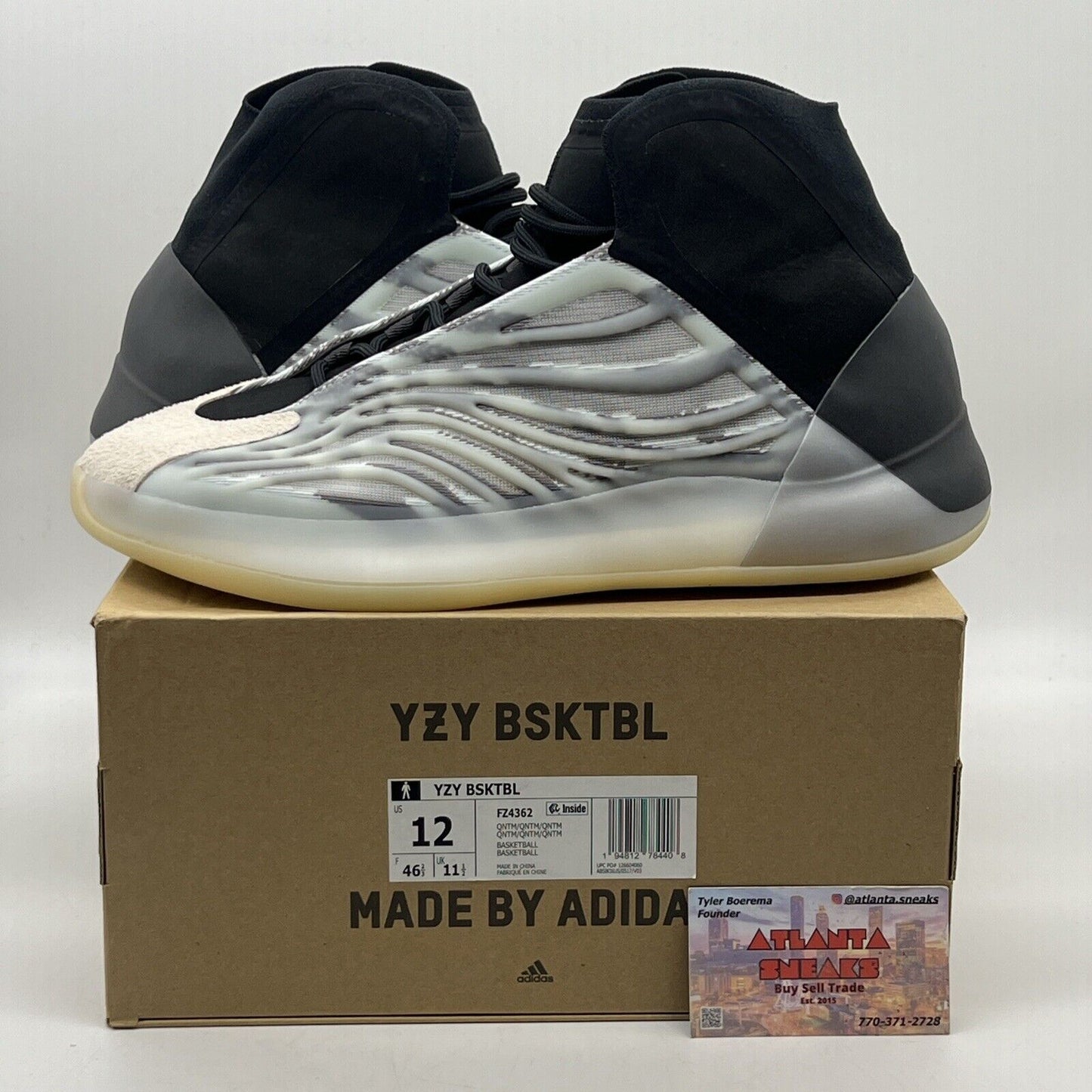 Size 12 - adidas Yeezy Basketball Quantum Black Suede (FZ4362)