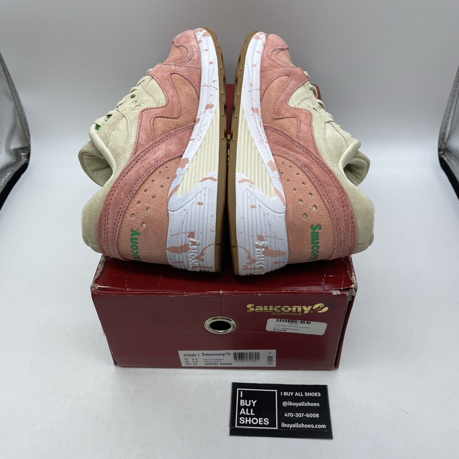 Size 9.5 - Saucony Grid 8000 Shrimp Scampi Pink Brown Suede (S70262-1)