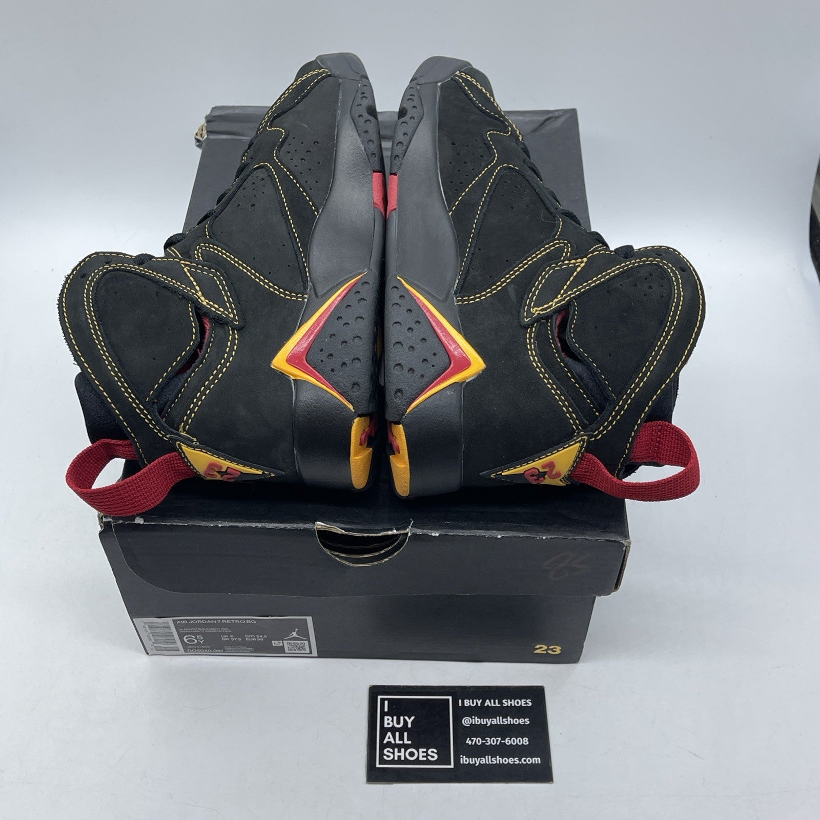 Size 6.5Y - Jordan 7 Retro 2022 Mid Citrus Black Suede (DQ6040-081)