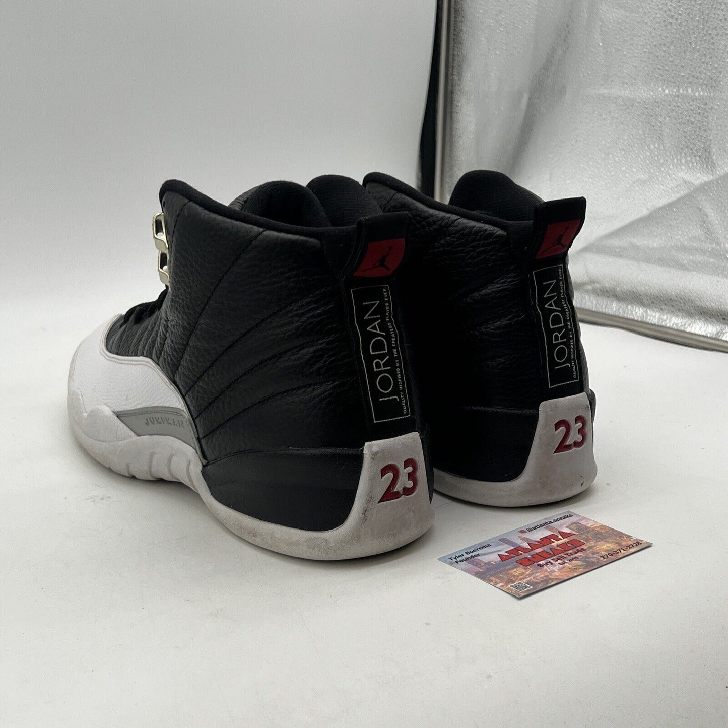 Size 13 - Jordan 12 Retro Mid Playoff Black White Leather (CT8013-006)