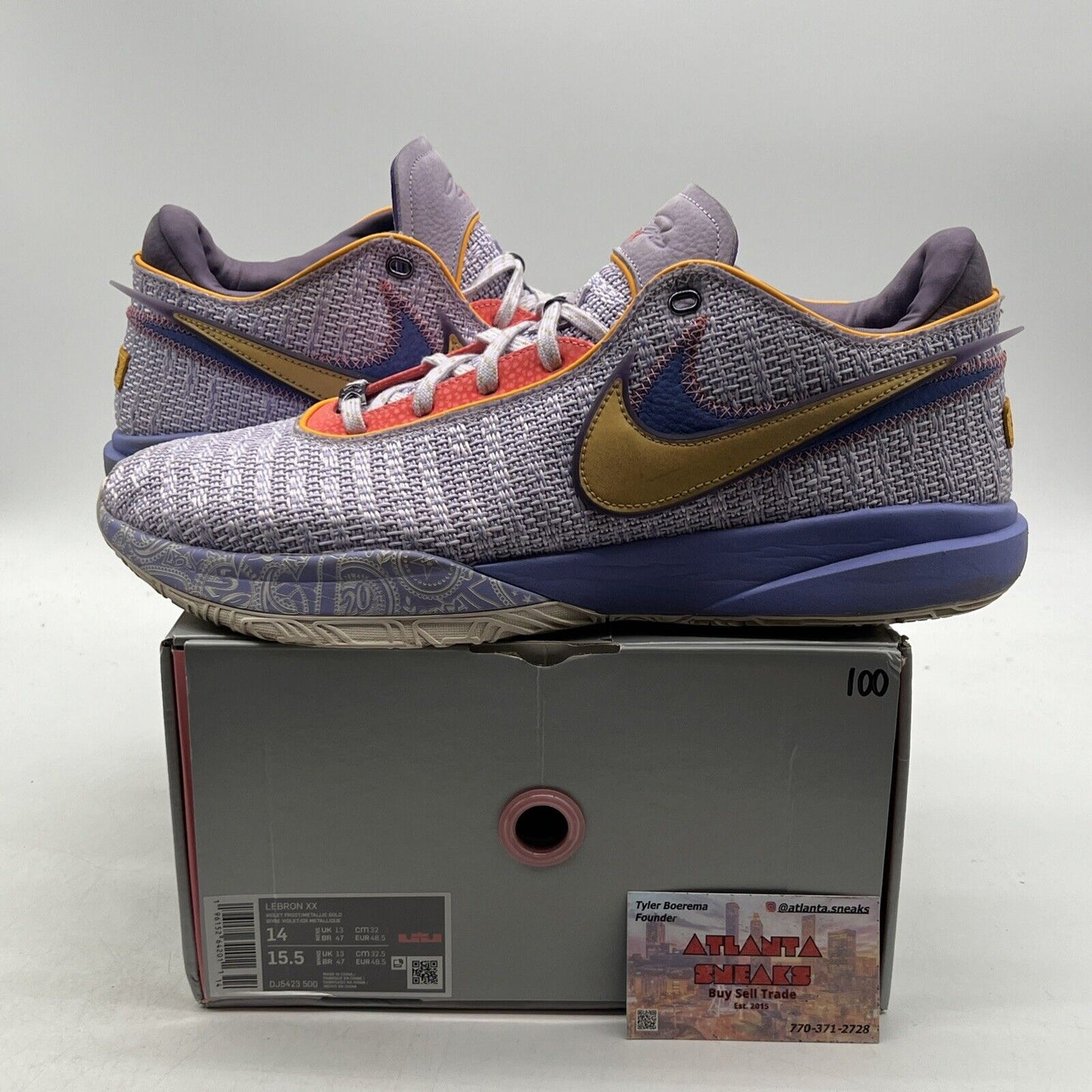 Size 14 - Nike LeBron 20 Low Purple And Gold (DJ5423-500)