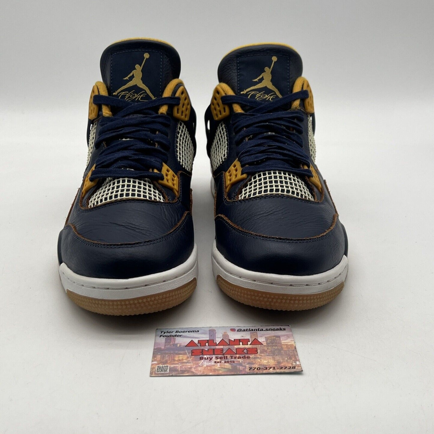 Size 11 - Air Jordan 4 Retro Dunk From Above Navy Yellow Leather (308497-425)