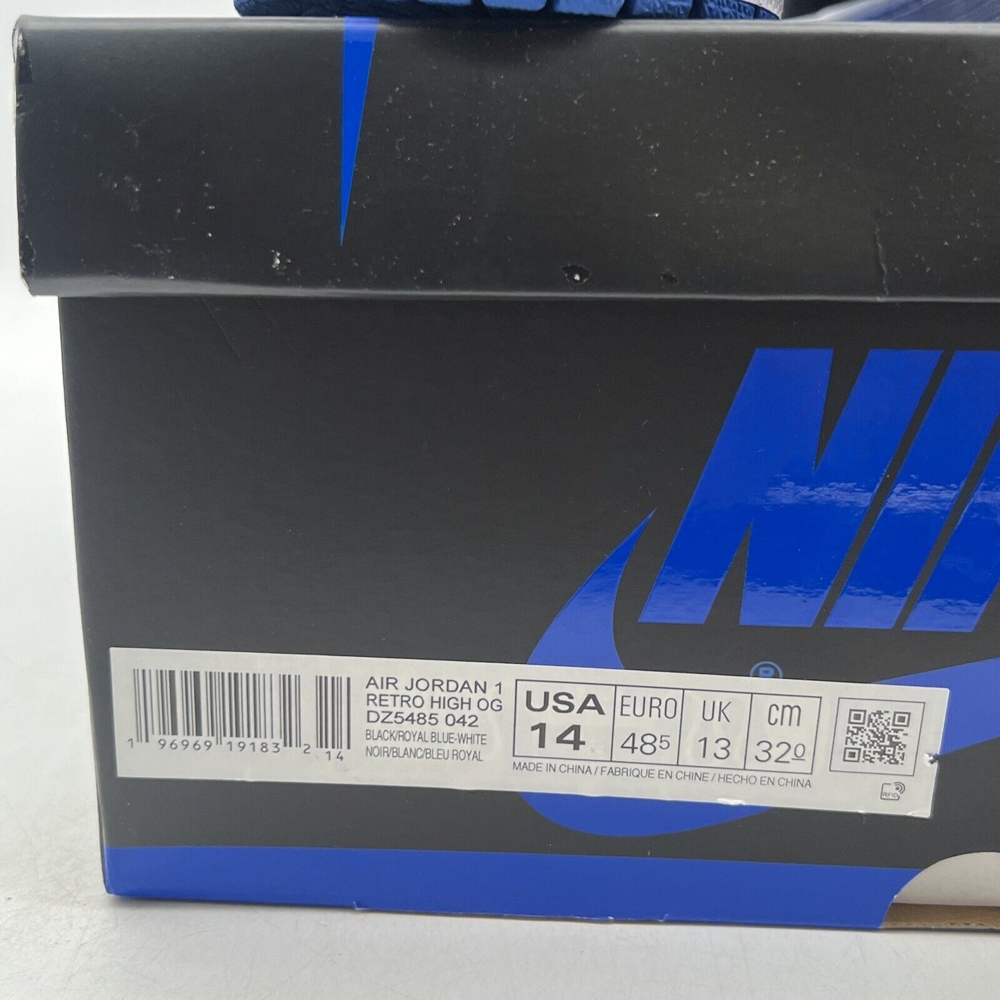 Size 14 - Jordan 1 Retro OG High Royal Reimagined Black White (DZ5485-042)