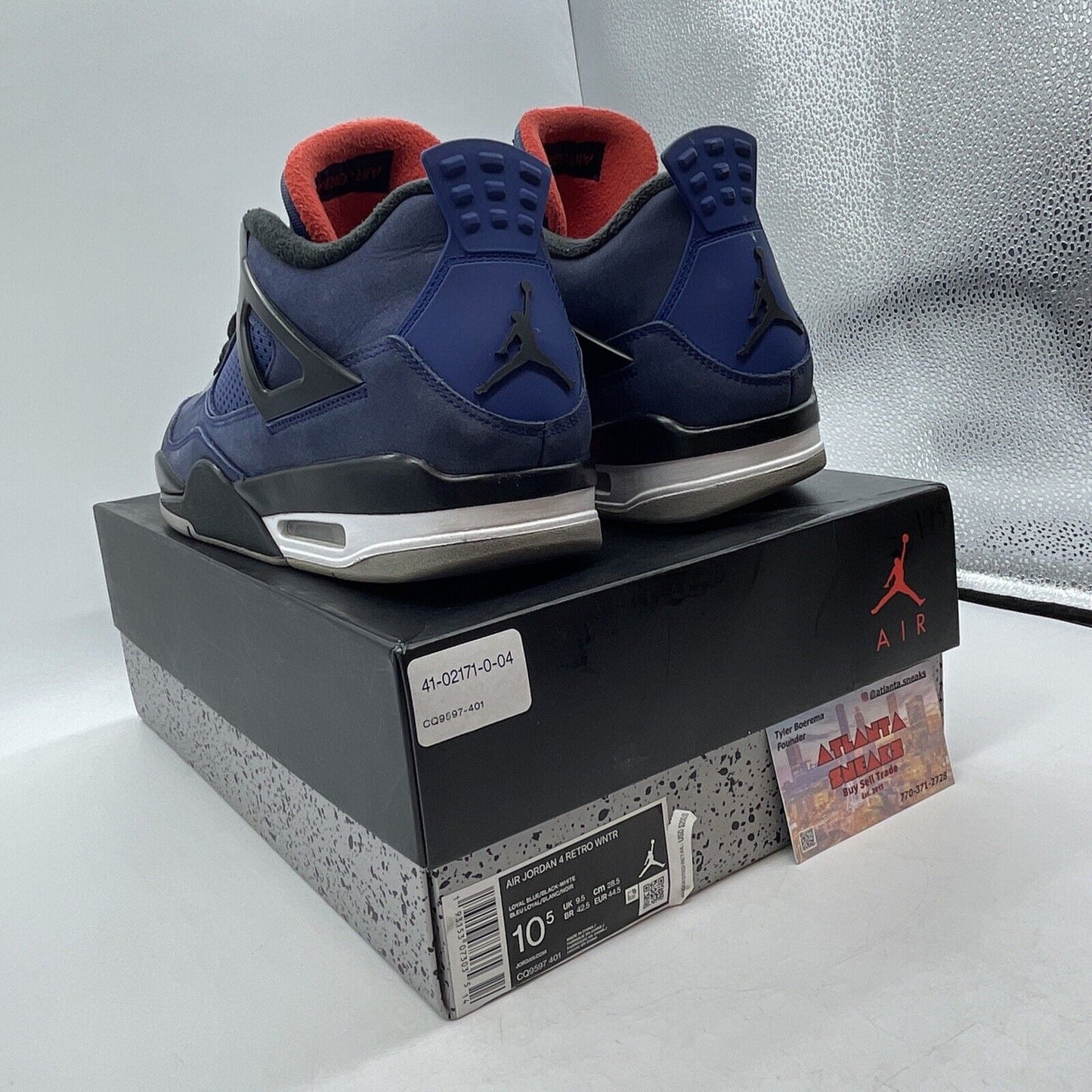 Size 10.5 - Jordan 4 Winter Loyal Blue 2019 White Grey Red Black (CQ9597-401)