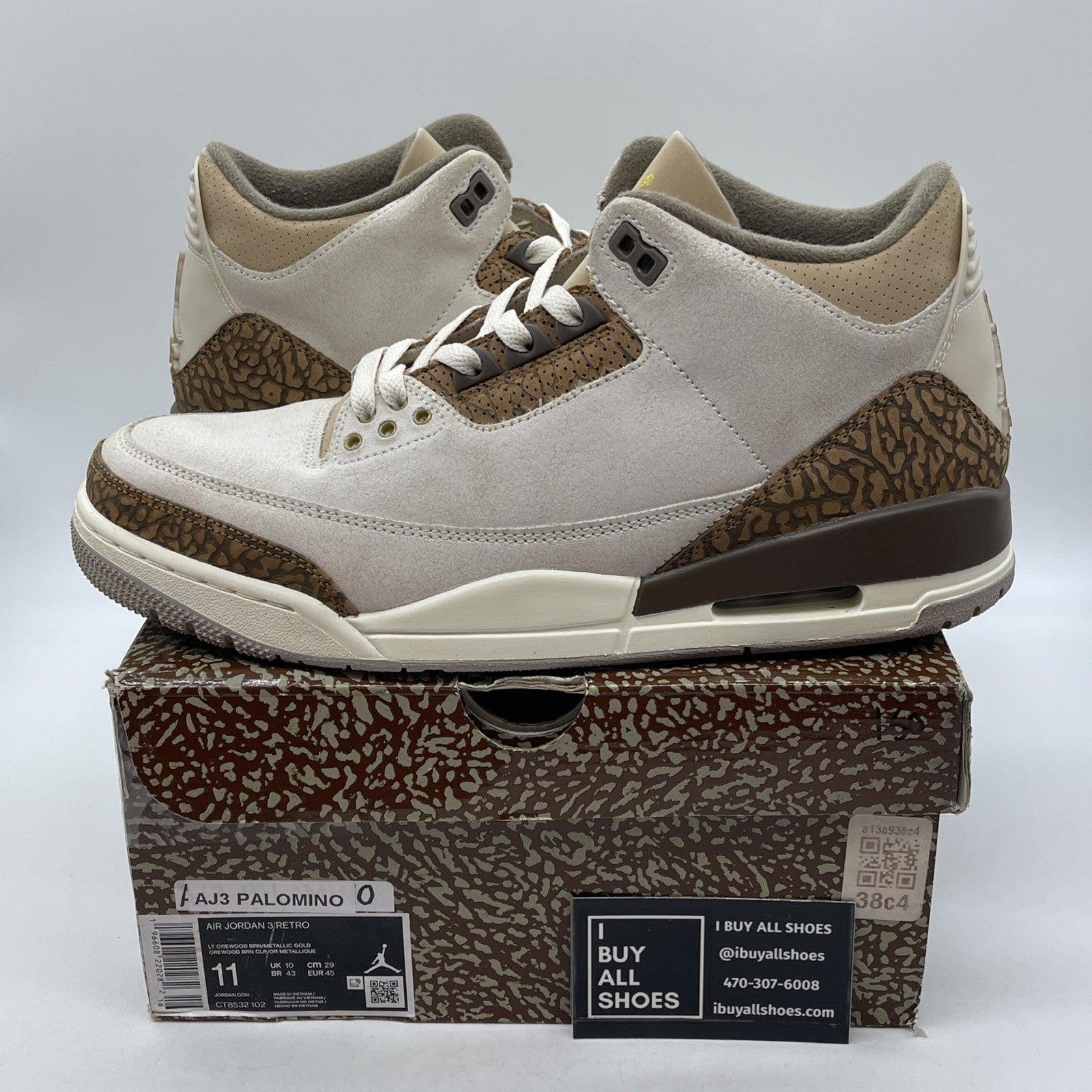 Size 11 - Jordan 3 Retro Low Palomino Brown Tan Suede (CT8532-102)