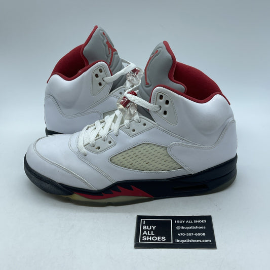 Size 9 - Air Jordan 5 Retro 2013 White Fire Red (136027-100)