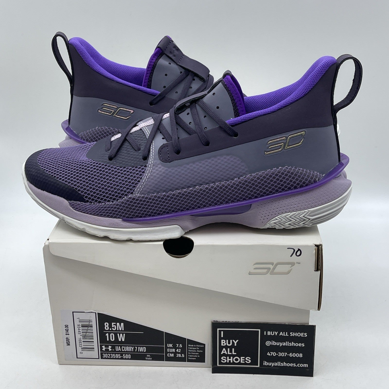 Size 8.5 - Under Armour Curry 7 International Women's Day (3023595-500)