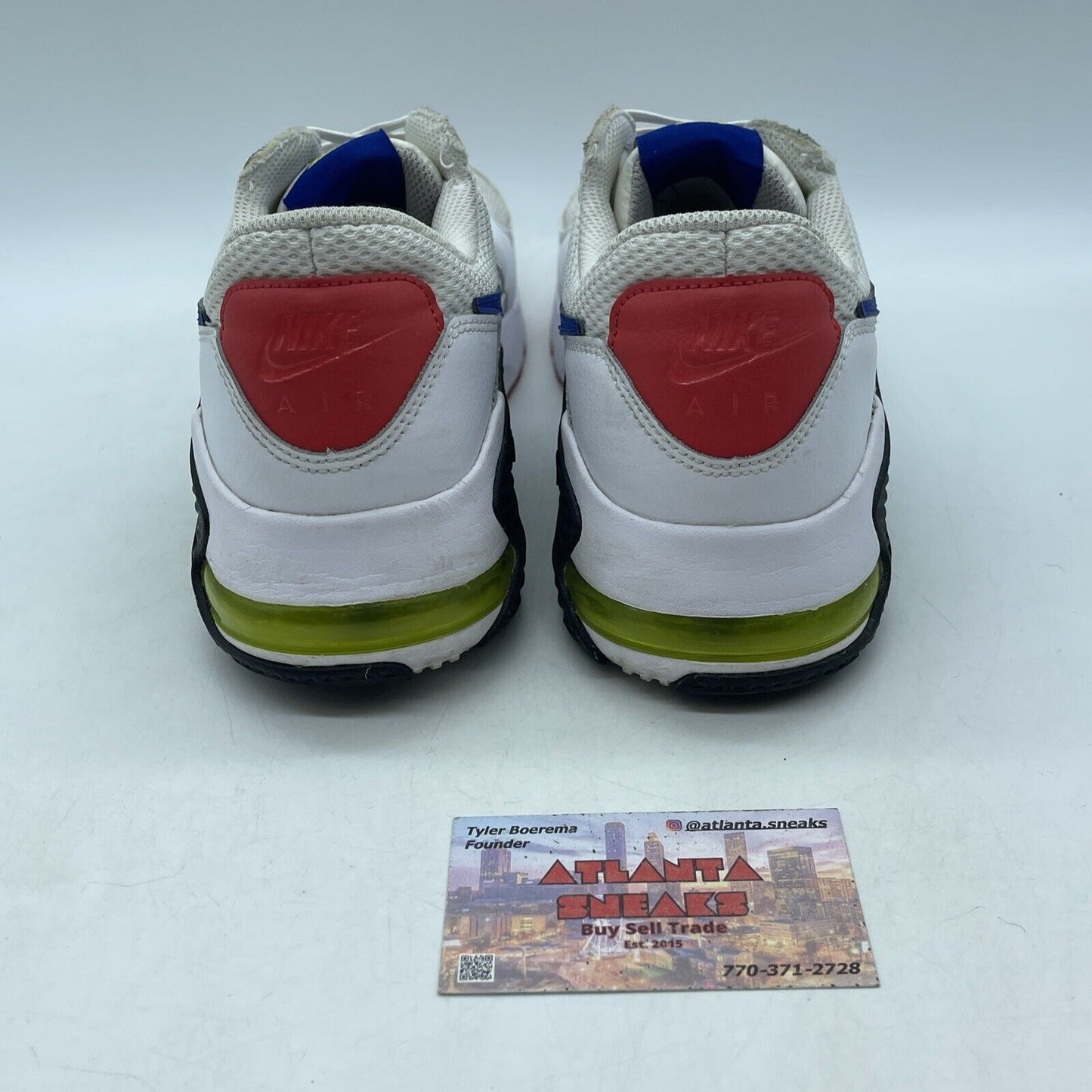 Size 9 - Nike Air Max Excee Hyper Blue White Red Leather Tan Suede (CD4165-101)