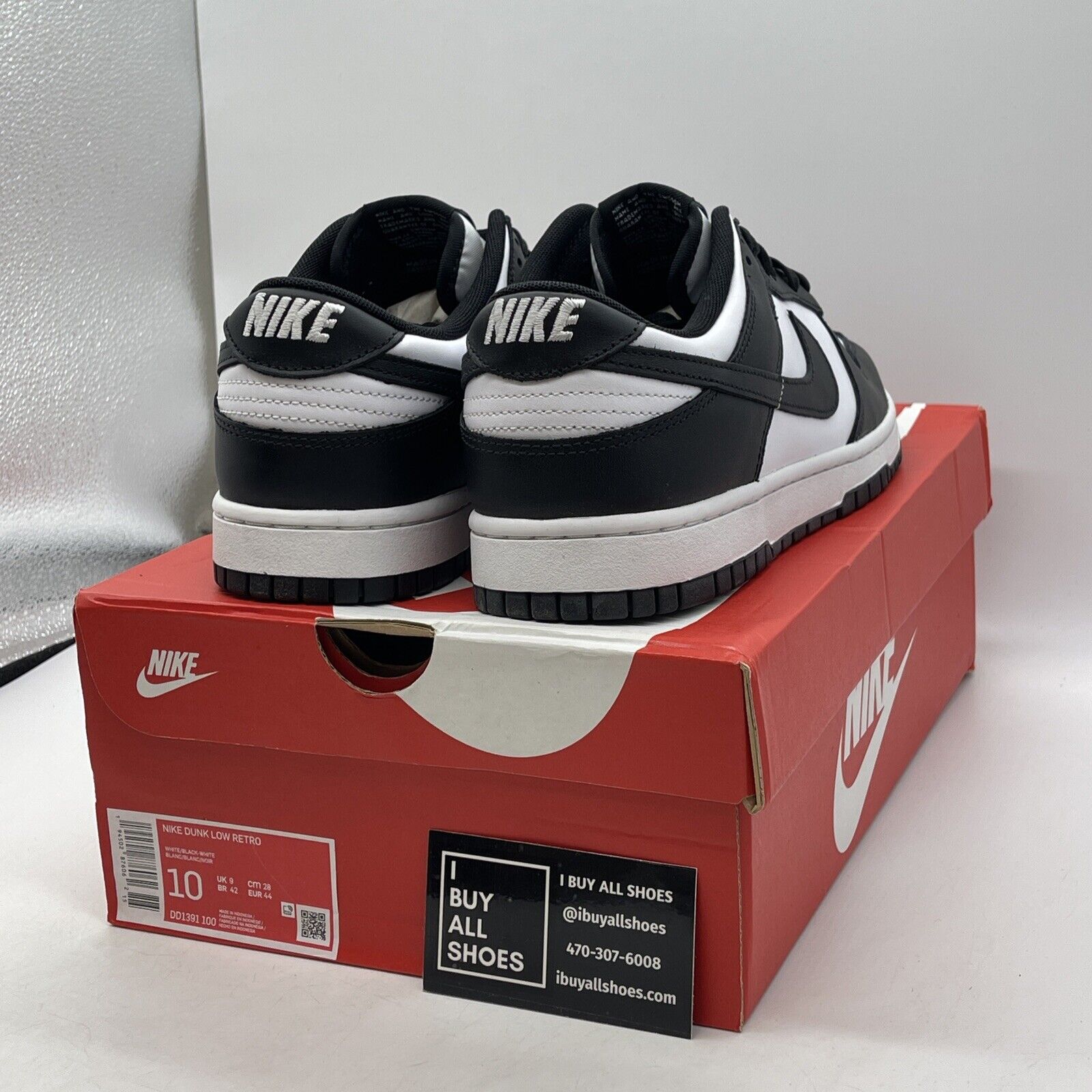 Size 10 - Nike Dunk Low Black White Suede Leather (DD1391-100)