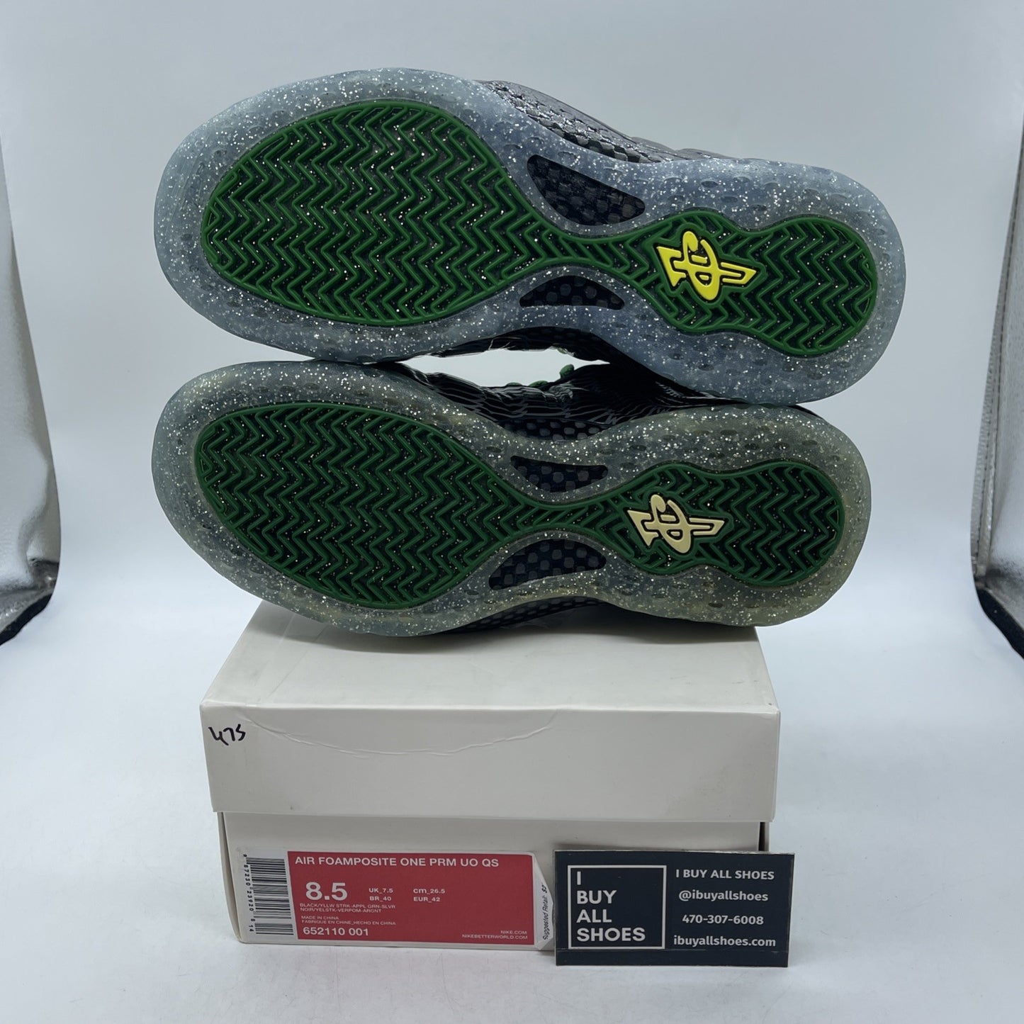 Size 8.5 - Nike Air Foamposite One Oregon Ducks (652110-001)