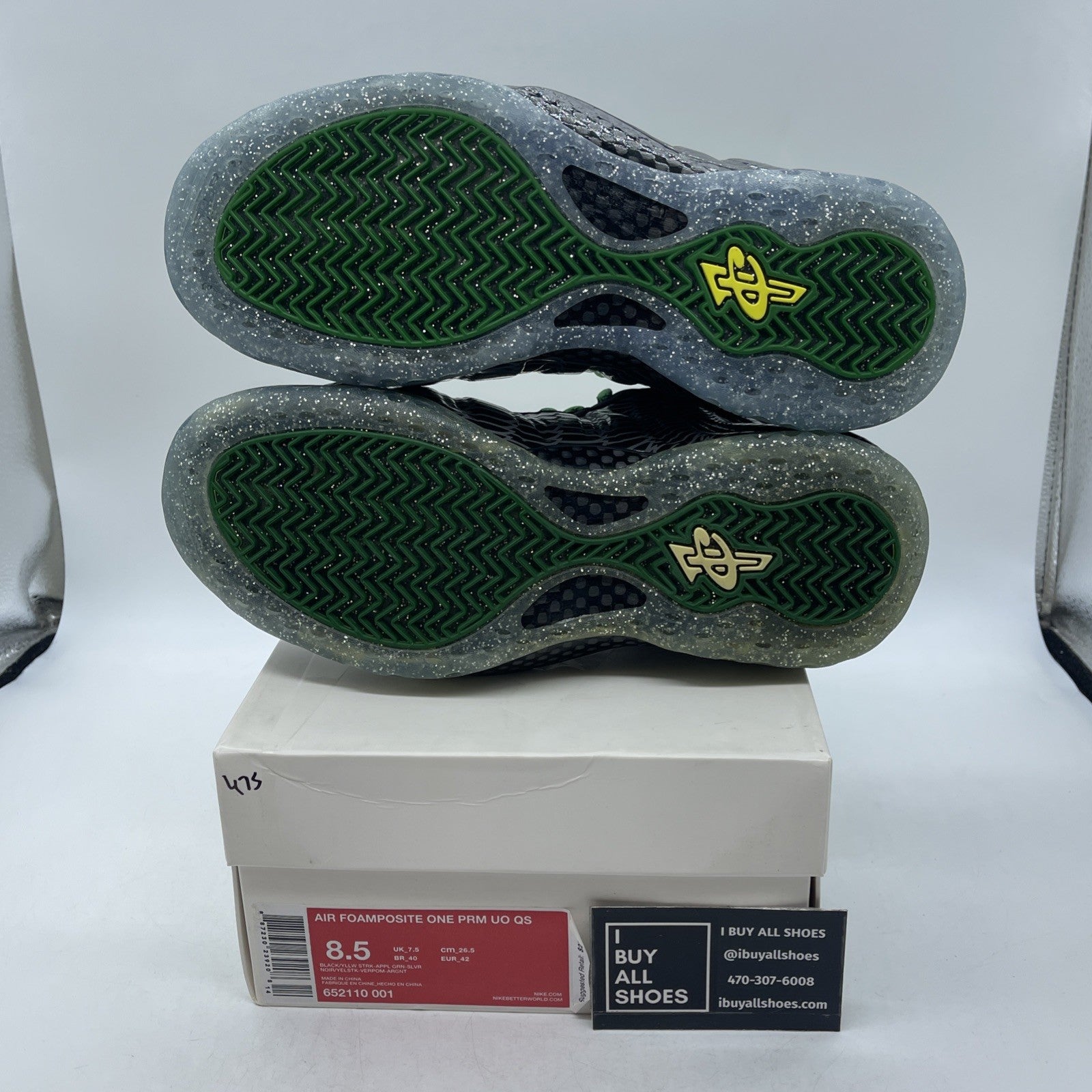 Size 8.5 - Nike Air Foamposite One Oregon Ducks (652110-001)