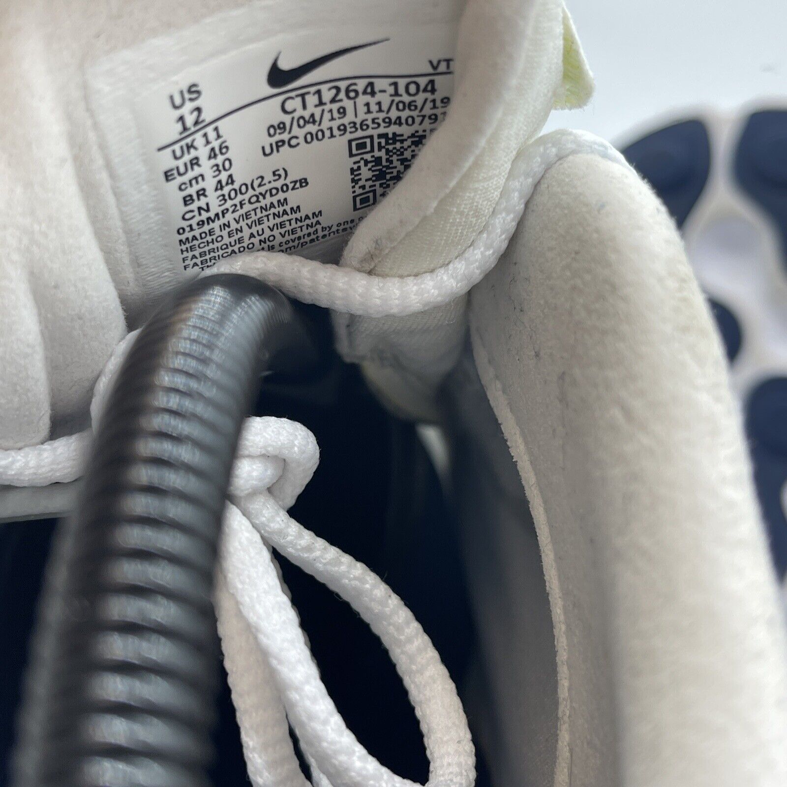Size 12 - Nike Air Max 270 React Midnight Navy Blue White Suede (CT1264-104)