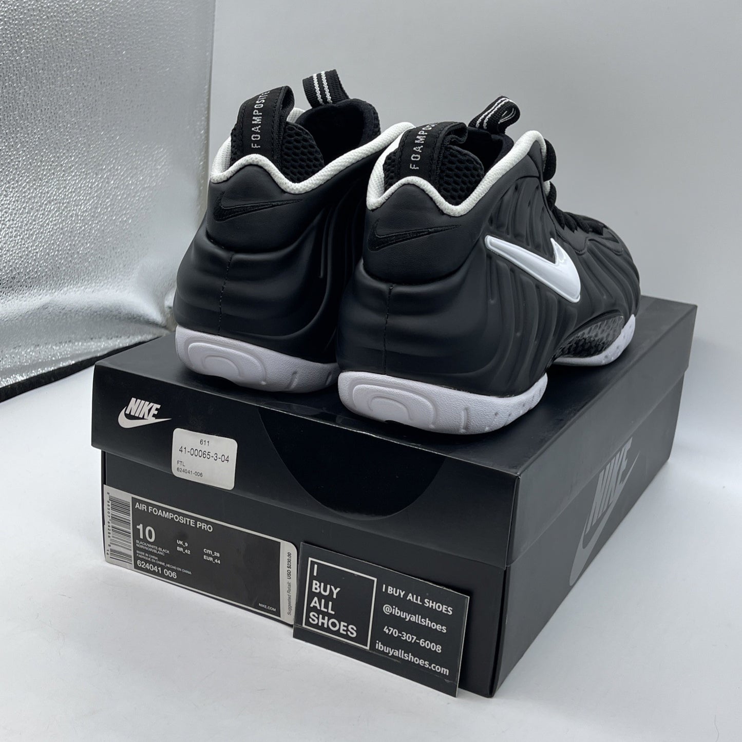 Size 10 - Nike Air Foamposite Pro 2016 Dr. Doom Black White (624041-006)