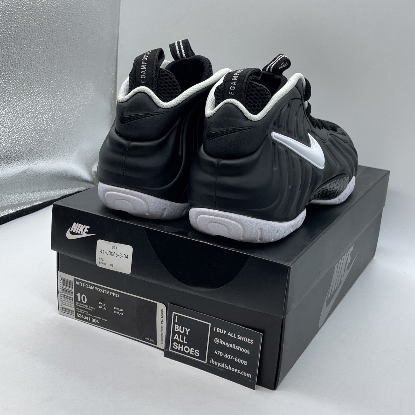 Size 10 - Nike Air Foamposite Pro 2016 Dr. Doom Black White (624041-006)