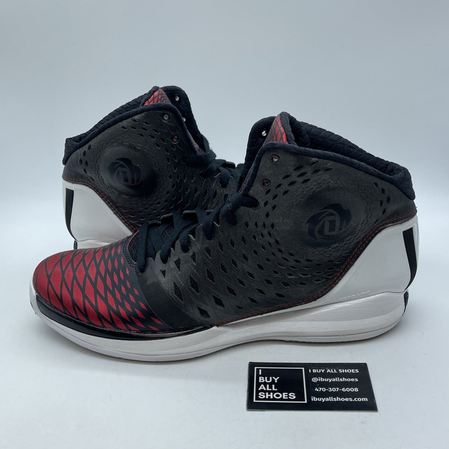 Size 13 - adidas D Rose 3.5 Black Light Scarlet Black Red Leather (G59651)