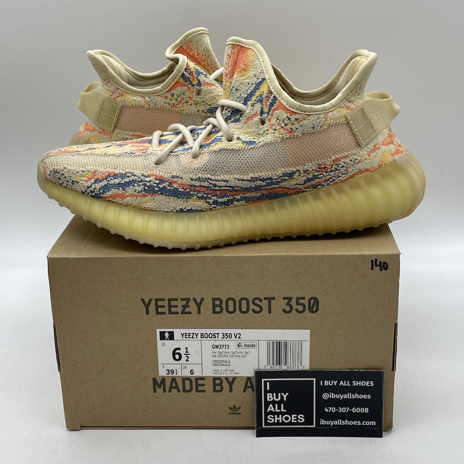 Size 6.5 - adidas Yeezy Boost 350 V2 Low MX Oat Blue Orange Suede (GW3773)
