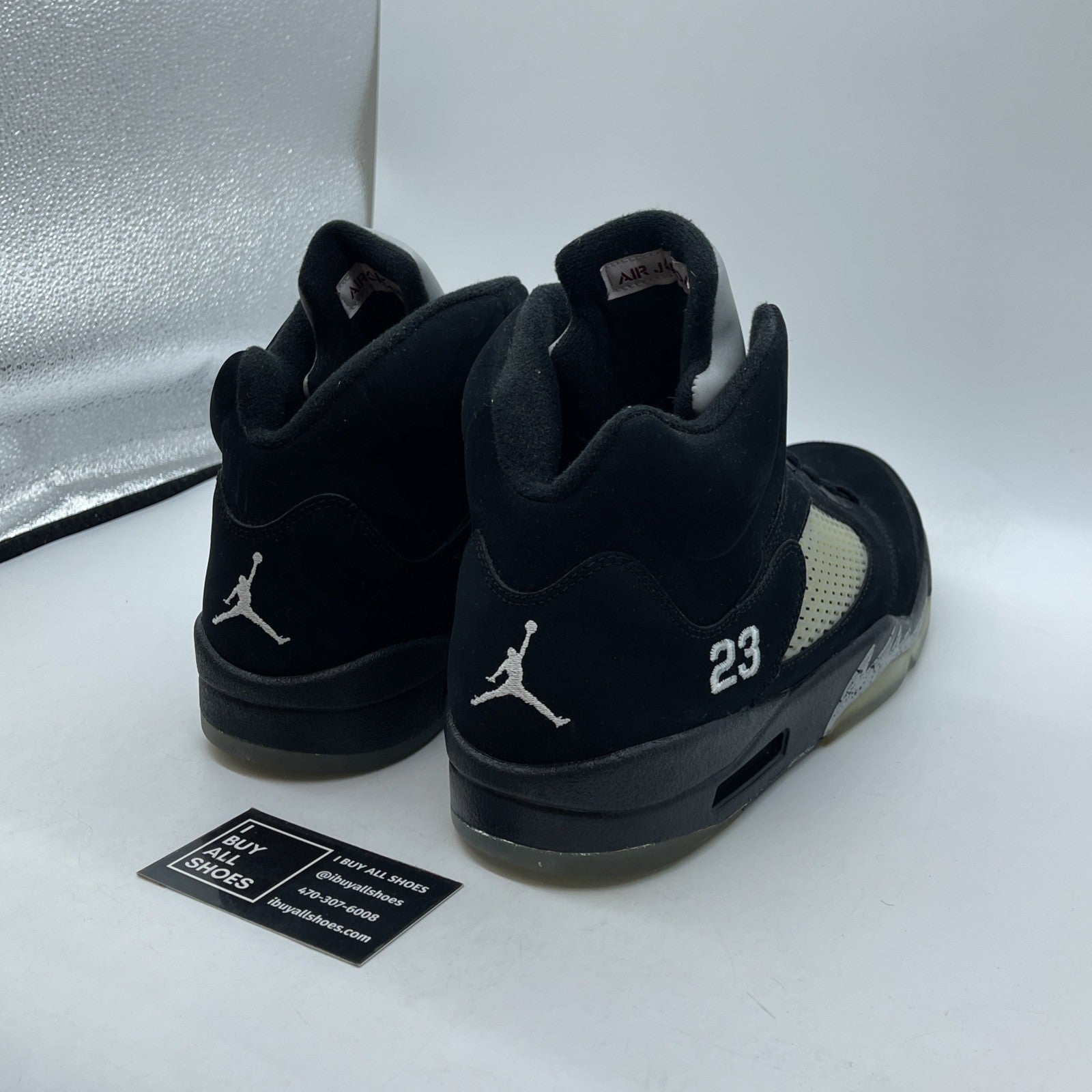 Size 13 - Air Jordan 5 Retro 2011 Black Metallic White Suede (136027-010)