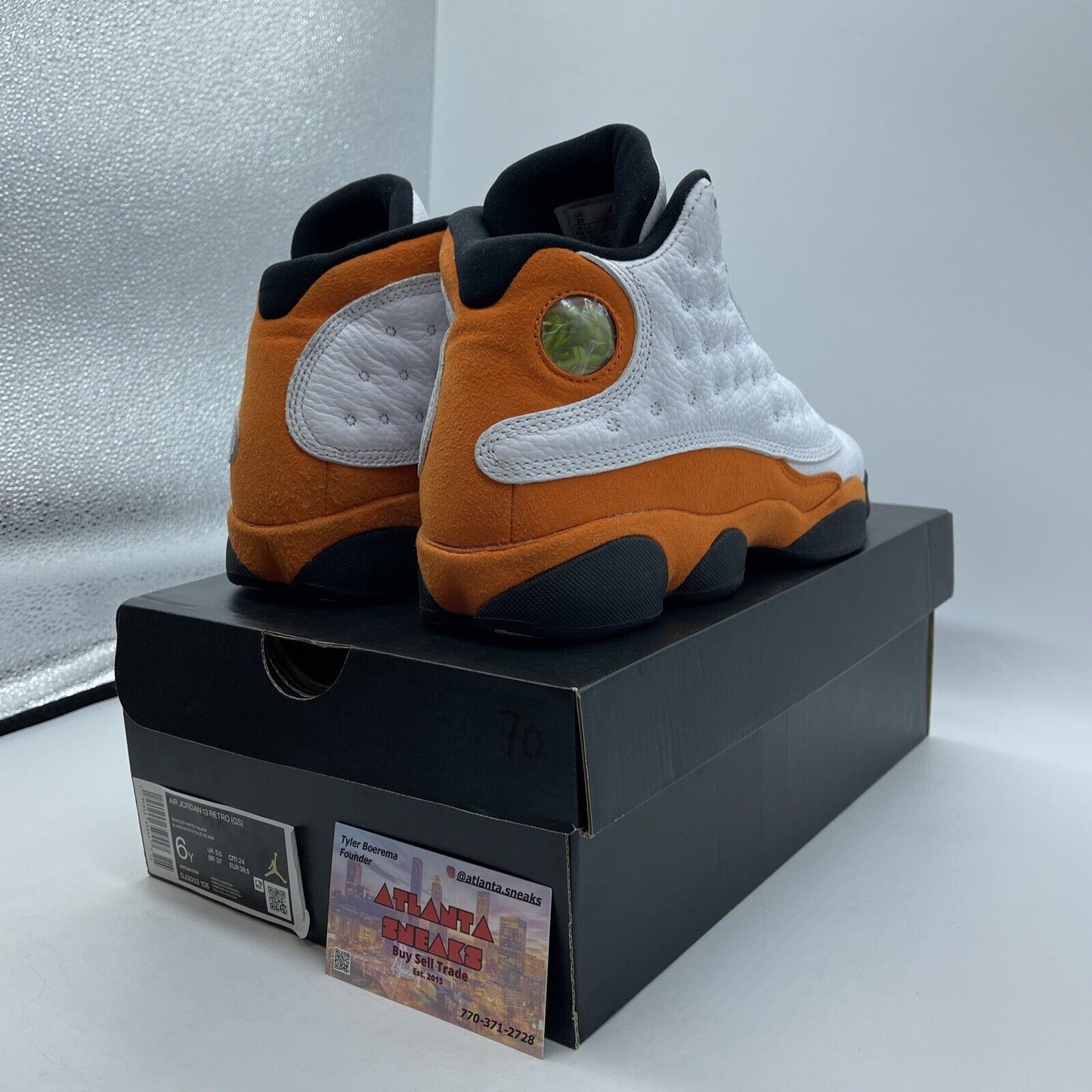 Size 6Y - Air Jordan 13 Retro Mid Starfish orange White Black Suede (DJ3003-108)