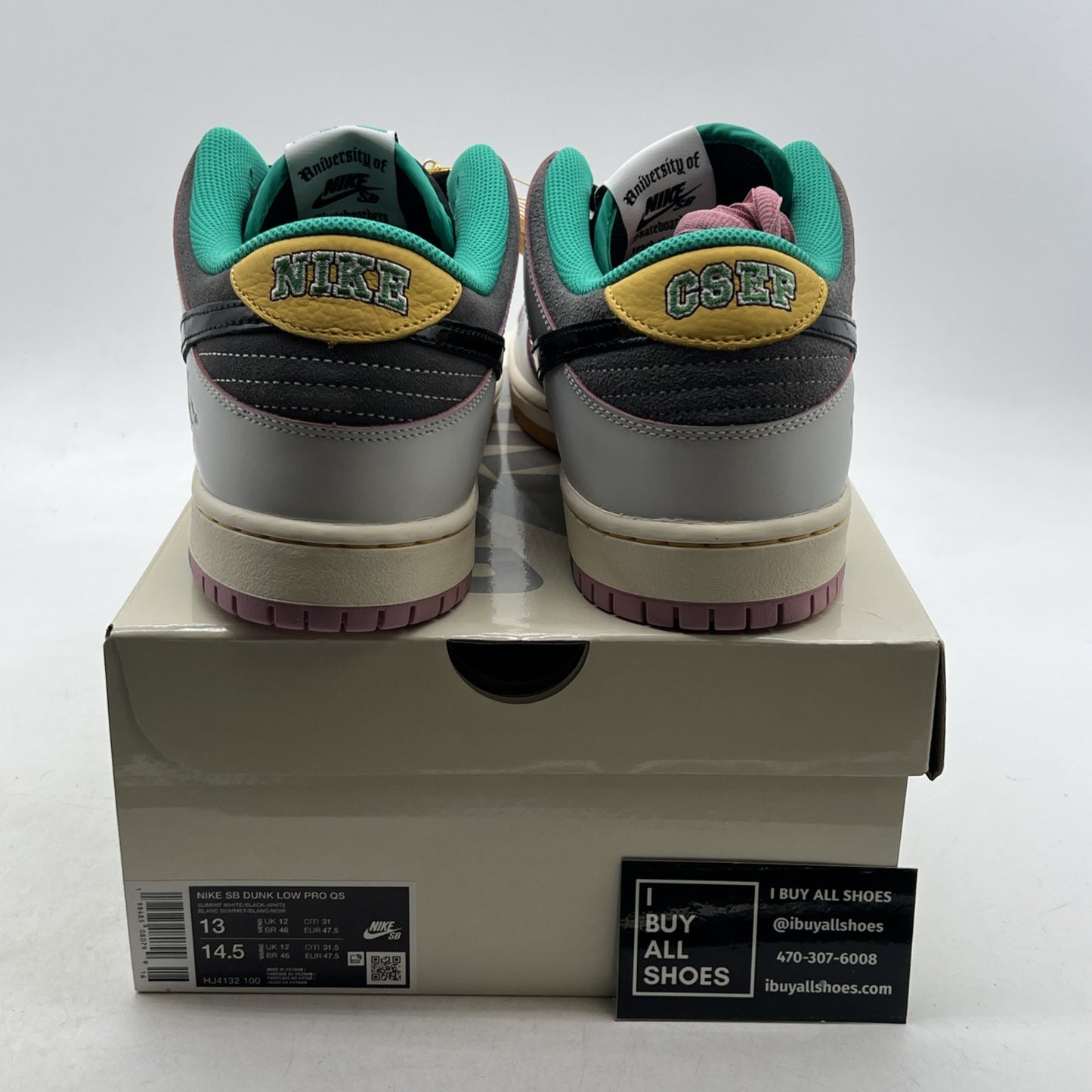 Size 13 - Nike CSEF x Dunk SB Low White Clear Emerald (HJ4132-100)