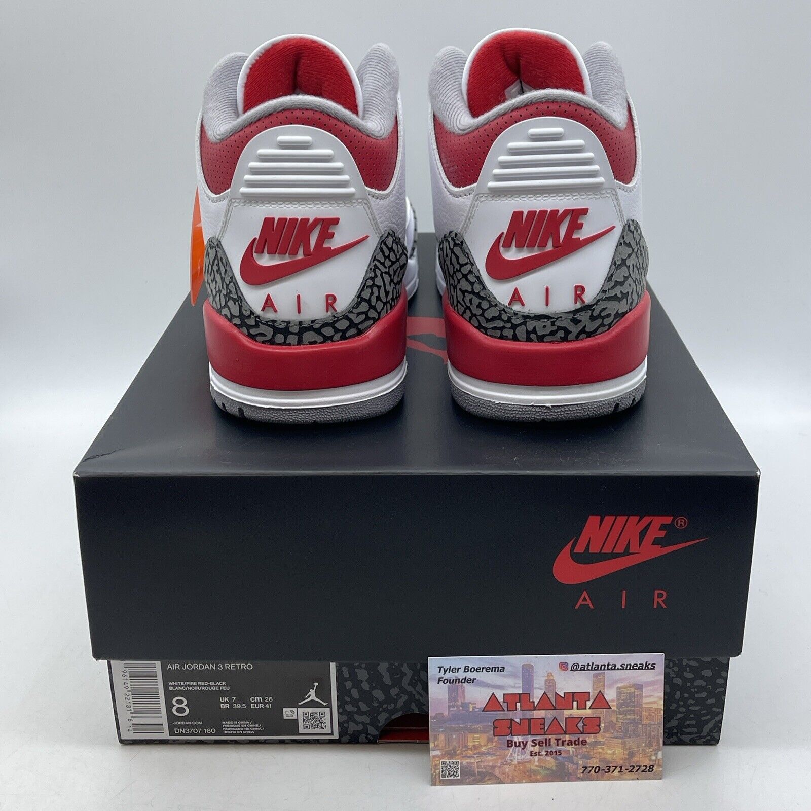 Size 8 - Jordan 3 Retro Mid Fire Red White Grey Suede Leather (DN3707-160)