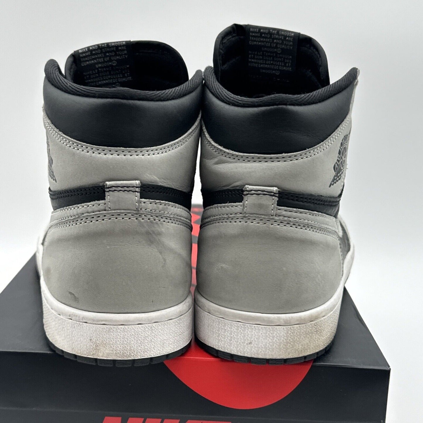 Size 10 - Jordan 1 Retro OG High Shadow 2.0 Grey Black Suede White All Stars