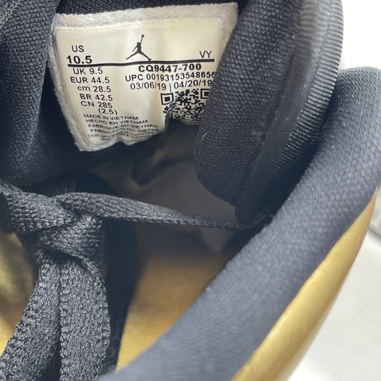 Size 10.5 - Air Jordan 1 Low Gold Toe Black White Leather (CQ9447-700)