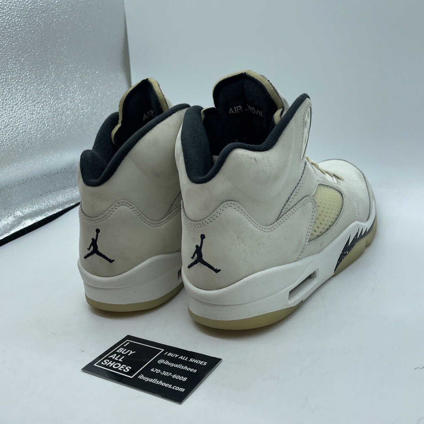 Size 10.5 - Air Jordan 5 Retro SE Sail Tan White Black Suede (FN7405-100)