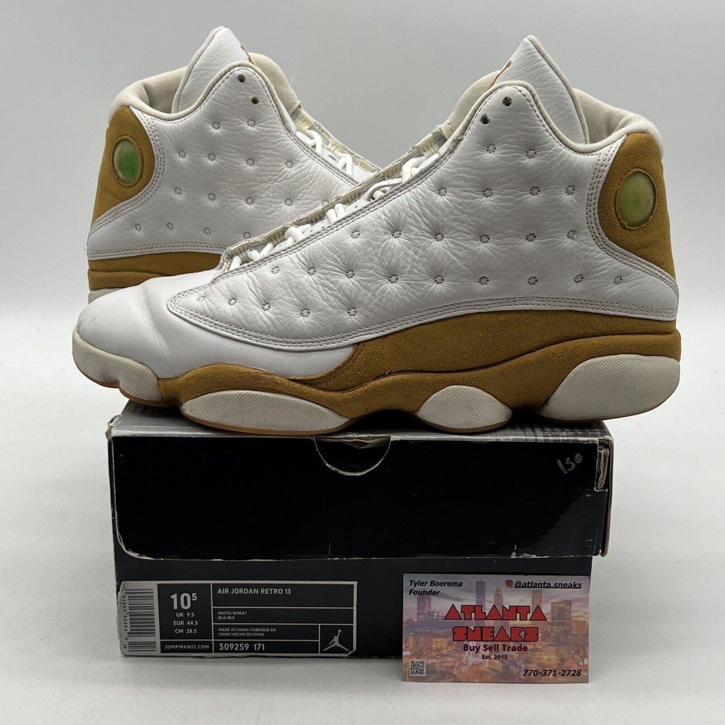 Size 10.5 - Air Jordan 13 Retro 2004 Wheat White Leather (309259-171)