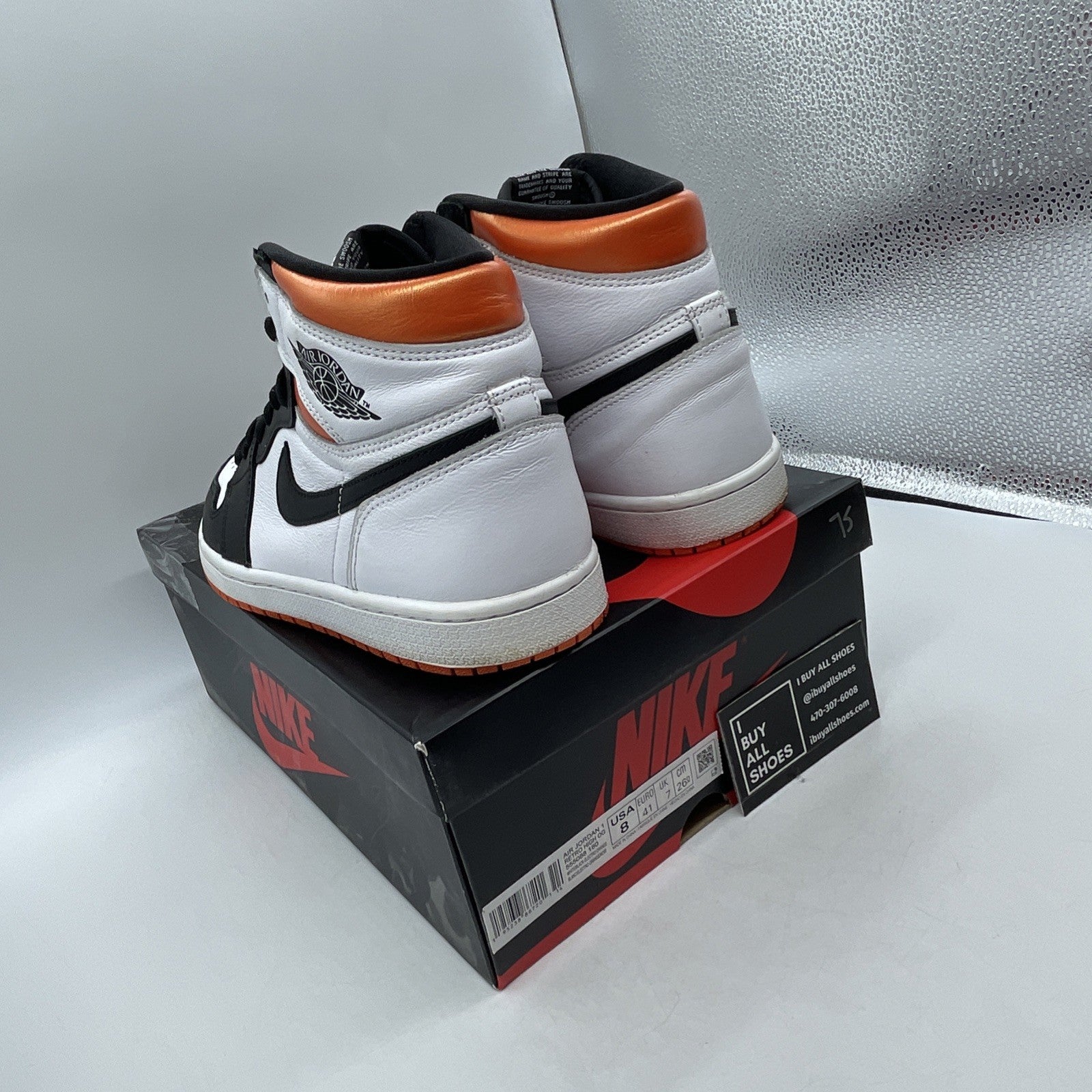 Size 8 - Air Jordan 1 Retro High Electro Orange (555088-180)