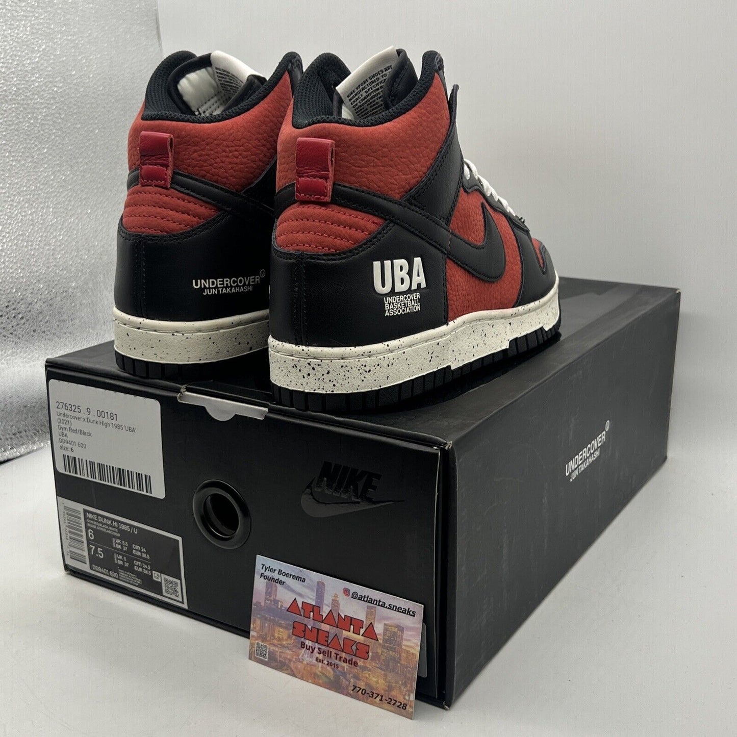 Size 6 - Nike Undercover x Dunk 1985 High UBA Red Black White Leather DD9401-600