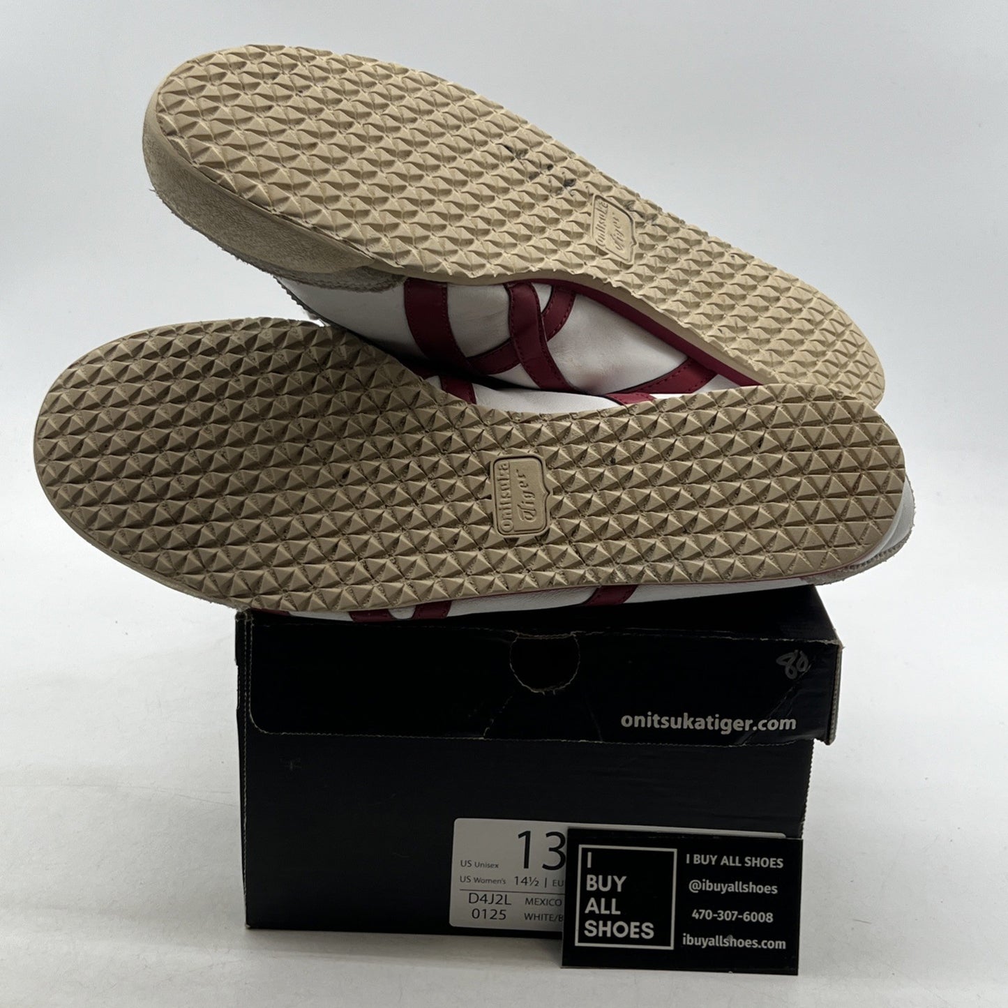 Size 13 - Asics Onitsuka Tiger Mexico 66 'Beige/Red' Unisex Sneakers (D4J2L)