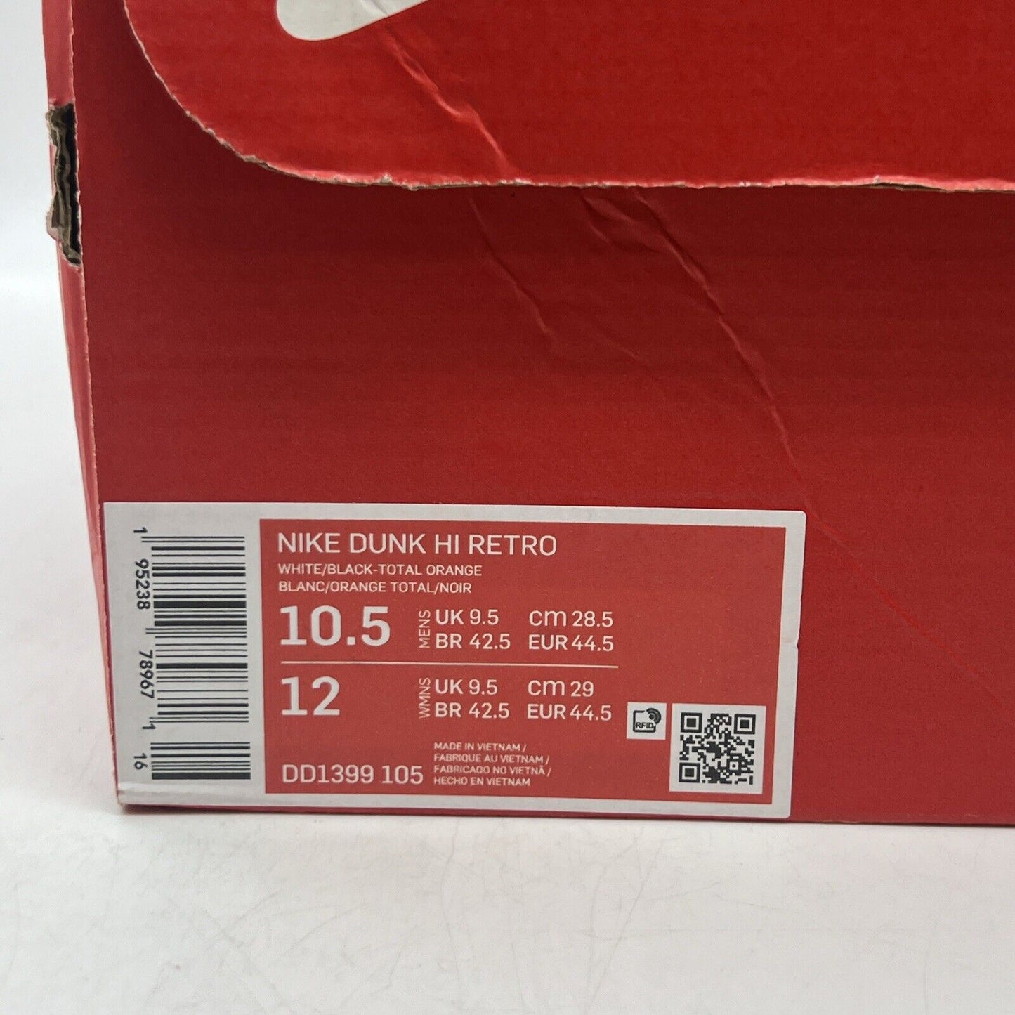Size 10.5 - Nike Dunk High Black White Brand New Og All