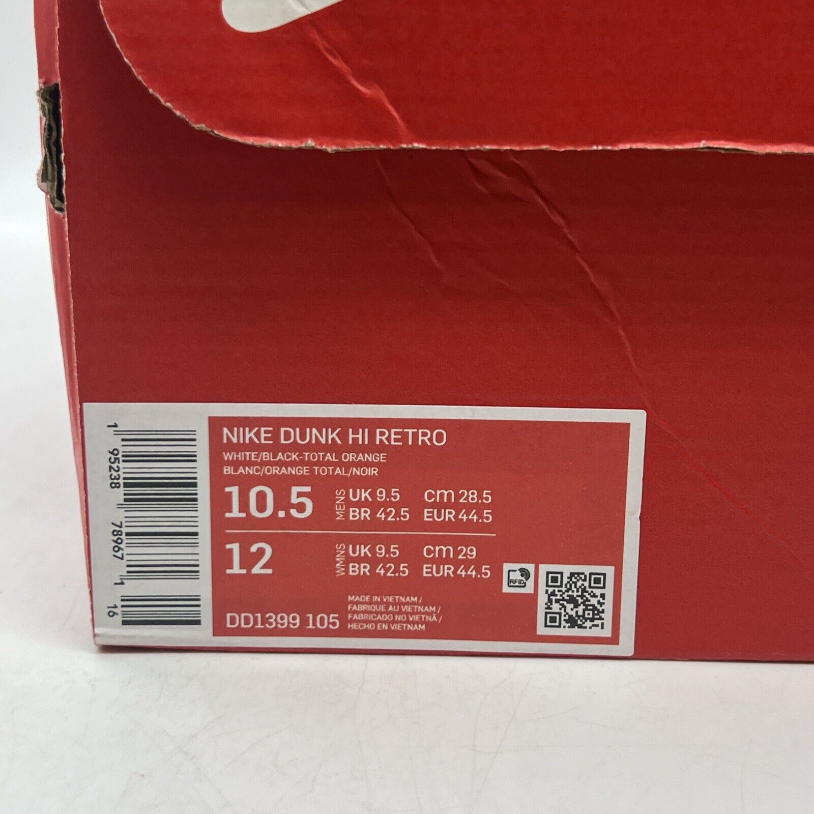 Size 10.5 - Nike Dunk High Black White Brand New Og All