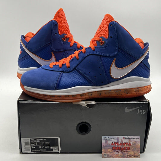 Size 12.5 - Nike LeBron 8 HWC - Blue Orange White Suede (CV1750-400)