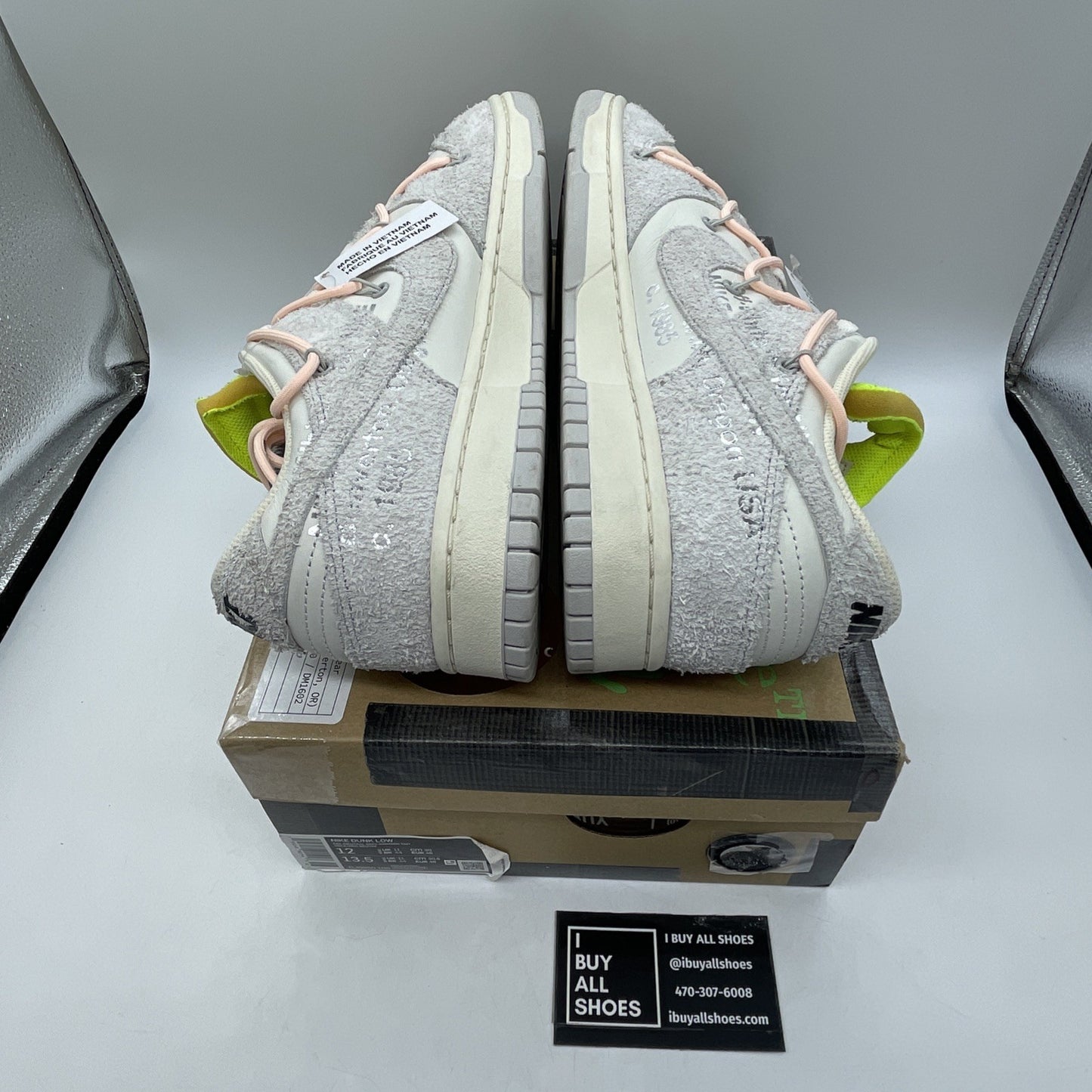 Size 12 - Nike Off-White x Dunk Low Lot 12 of 50 Grey Suede (DJ0950-100)