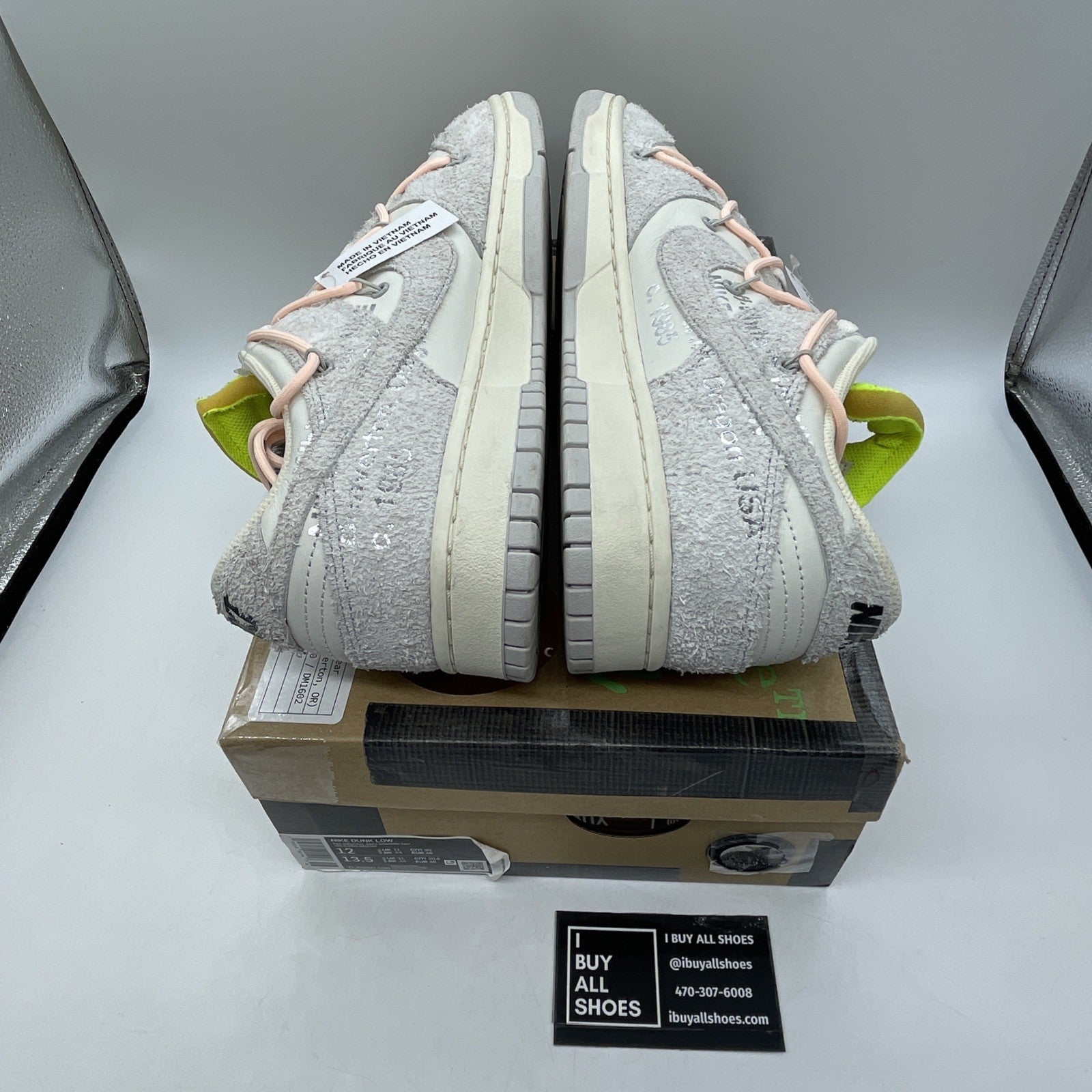 Size 12 - Nike Off-White x Dunk Low Lot 12 of 50 Grey Suede (DJ0950-100)