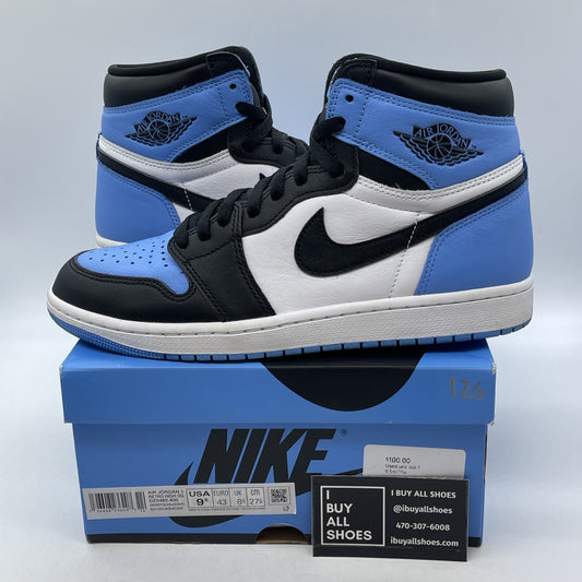 Size 9.5 - Jordan 1 Retro OG High UNC Toe Blue Black White Leather (DZ5485-400)