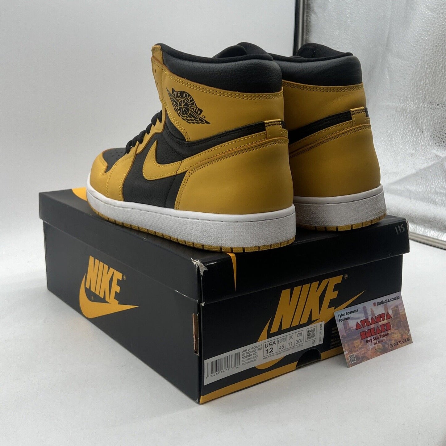 Size 12 - Jordan 1 Retro OG High Pollen Black White Yellow (555088-701)