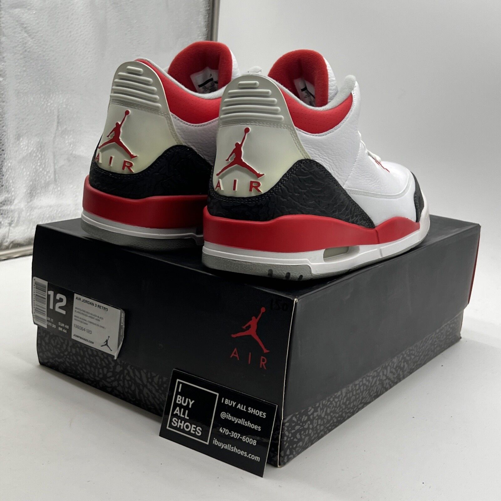 Size 12 - Air Jordan 3 Retro 2013 Fire Red (136064-120)