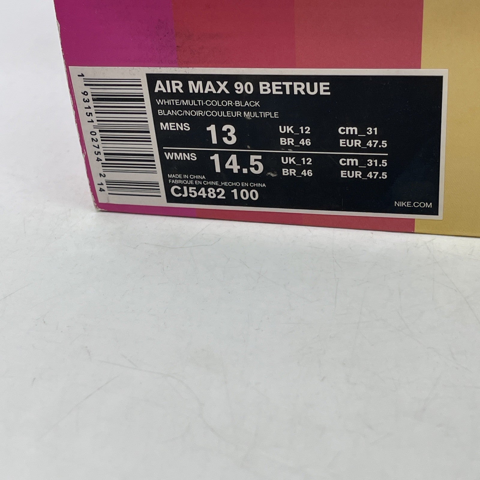 Size 13 - Nike Air Max 90 Be True (CJ5482-100)